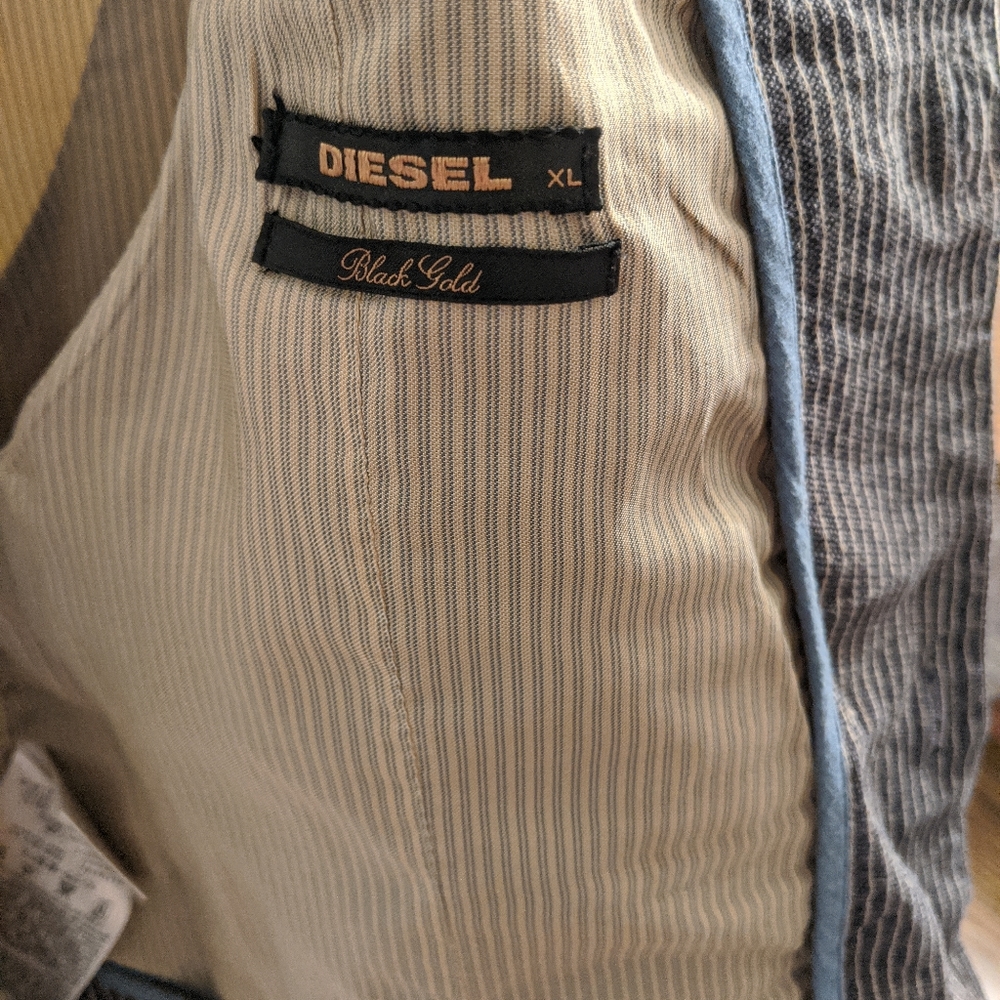 Diesel "Black & Gold" Navy Vest | Size: US XL